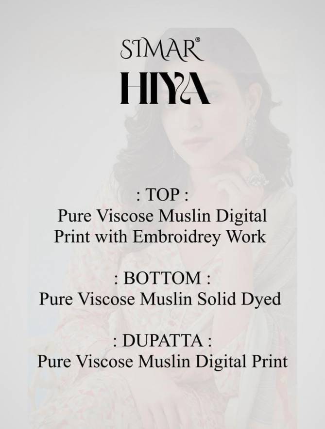 Hiya By Glossy Viscose Muslin Printed Dress Material Wholesale Price In Surat